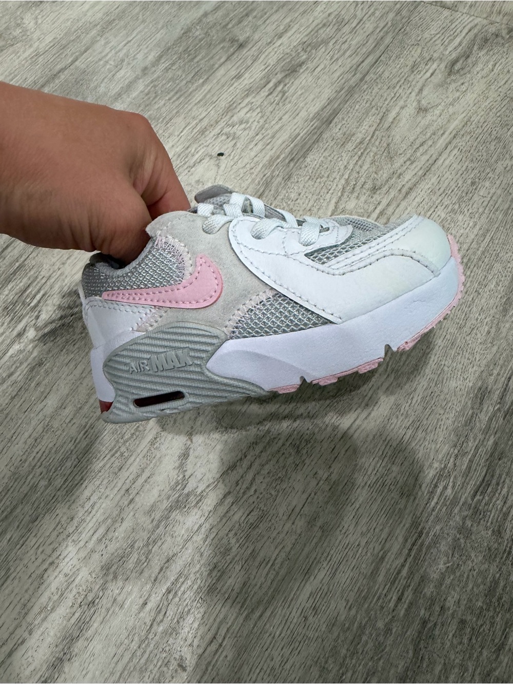 NIKE Kids White and Light Pink Athletic Sneakers - Picture 2 of 6